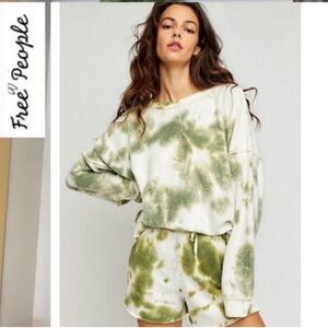 Free People Green Tie-Dye Lounge Set